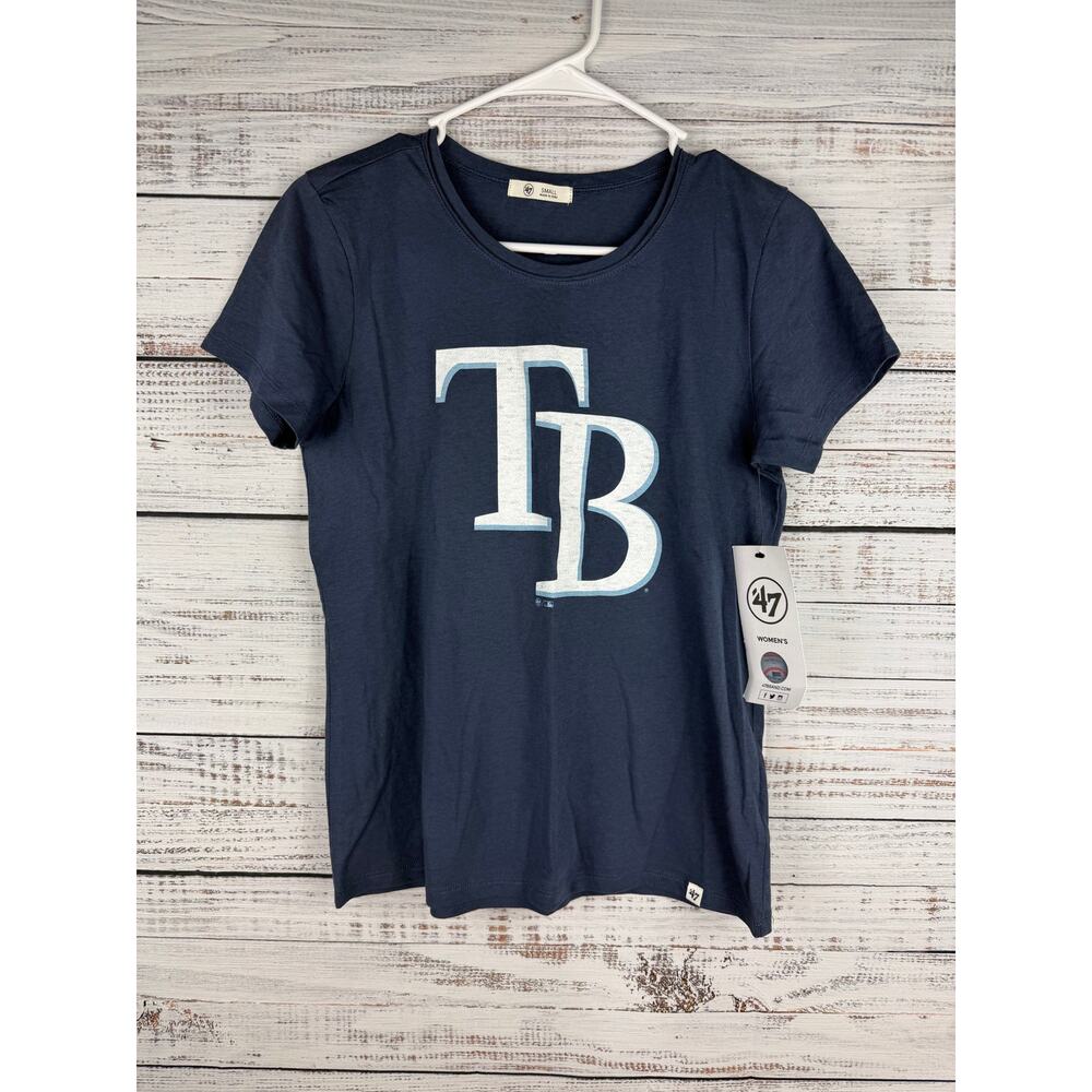 47 Atlas Blue Tampa Bay Rays Premier Frankie Short Sleeve Shirt Small NEW Cotton